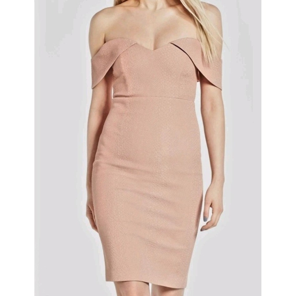 bardot knee length dress | Dresses | Bardot Off The Shoulder Bodycon Size 6 Party Formal Neutral modest turkish clothing